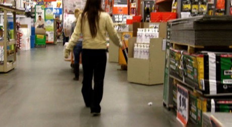 Unsuspecting shopper has her pants pulled down in public sexual assault