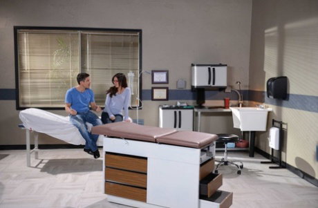 Blonde doctor with attractive ass Christie gets anal banged by young patient