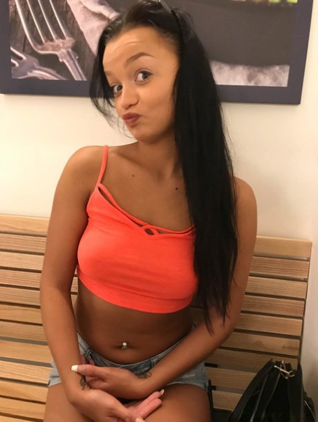 Petite amateur girl Daphne gets her pierced coochie fucked in POV