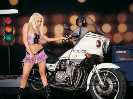 Busty blonde Latina chick Gina Lynn has sex with a Highway Patrolman