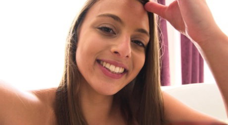 Nice teen Gia Derza flaunts her bare ass before a fuck and cumshot in mouth