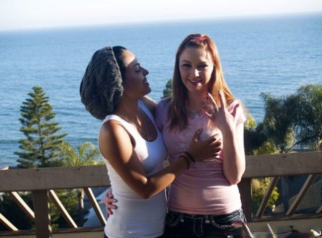 Fuckable latina babe is into lesbian game with her redhead friend