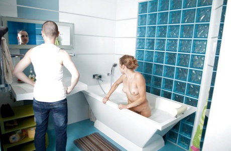 Hairy amateur female Malika is having a really nice bathroom fuck
