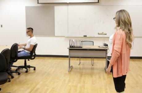 Teacher with nice ass seduced in the copy room for a long big cock fucking