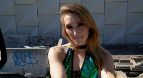 Teen slut in fishnet pantyhose Victoria Gracen fucking in the van