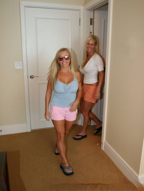 Blonde amateur Naughty Allie joins a couple of girlfriends for lesbian sex