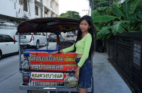 Asian teen amateur Pikka shows her body, gives head and gets banged