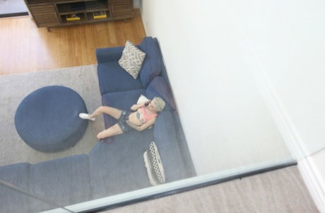 Young platinum blonde engages in hardcore POV sex with her black stepbrother