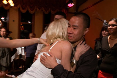 Blonde chick Riley Evans is forced into humiliating sex acts at a party