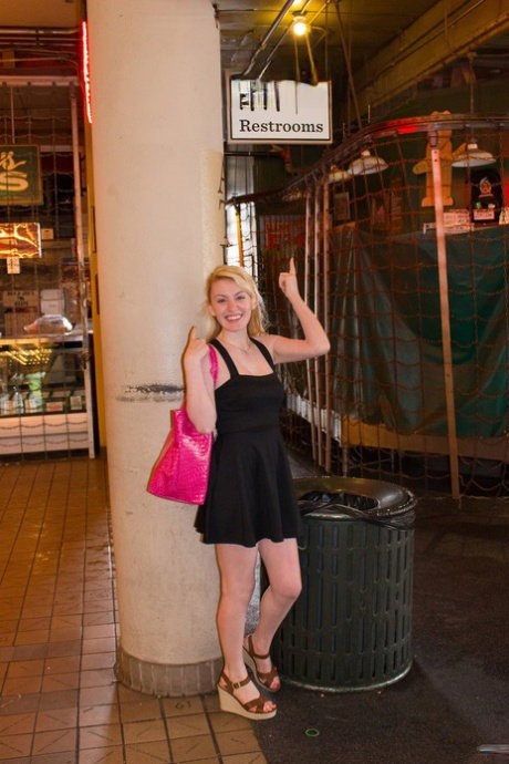 Teen girlfriend Wynne Leonard flashes her undies in public places