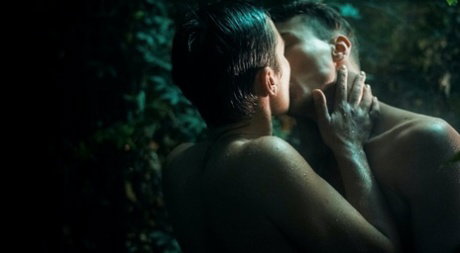 Lovely mom Emma Wild having romantic sex with her lover in the dark