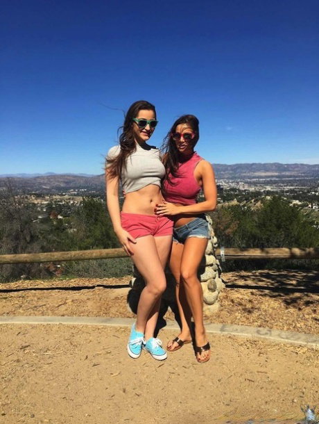 Hot brunette lesbian sluts licking ass, eating pussy and fingering in public