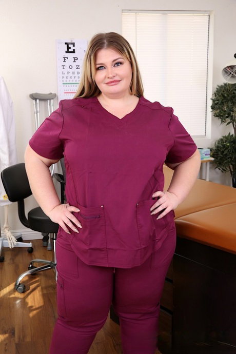 Obese nurse Tiffany Star has hardcore sex with a patient in a clinic
