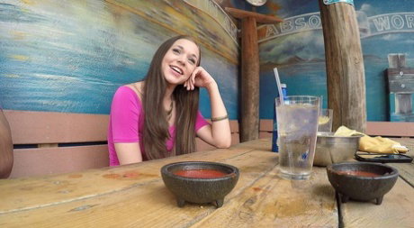 Burnett chick Tiffany Star dines before her first gangbang creampie scene