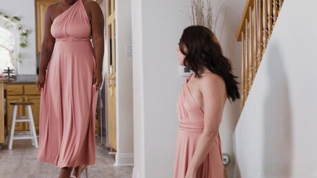 Naughty bridesmaid Whitney Wright has wild interracial sex with a bartender
