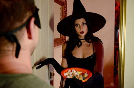 Latina wife Ariana Marie having sex after ridding Halloween costume