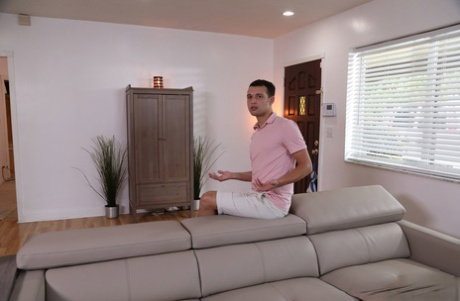 Exotic mom MJ Fresh fucks a teen cock in various positions on the sofa