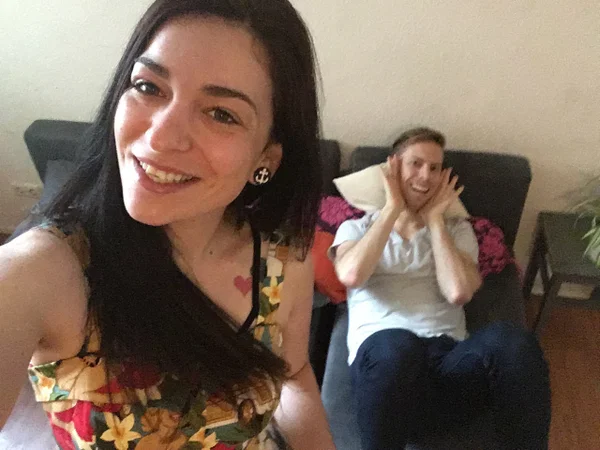 Ersties Lenore, Jack  - Couple, Kissing, Girlfriend, Selfie, Amateur, British, Ass, Brunette, Lingerie, Sexy  - Photo 1