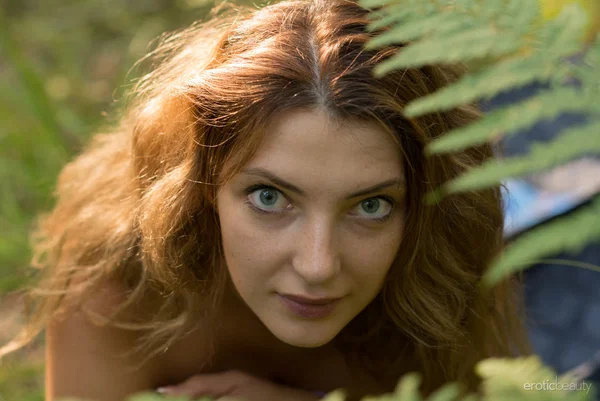 Young redhead Krisin gets completely naked while in a forest  - Outdoor, Tiny Tits, Ass, Face, Pussy, PAWG, Lingerie, Nipples, Solo, Babe  - Photo 9