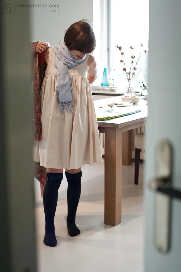 Coed in knee high socks pulls up pretty panties while getting dressed  - Socks, Teen, Amateur, Babe, Panties, Short Hair, Beautiful, Ass, Clothed, Skirt  - Photo 16