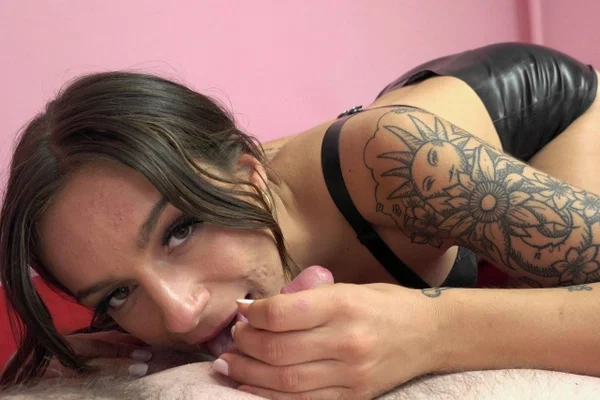 ChickPass April Olsen, Logan Drake  - POV, Petite, College, Blowjob, Tattoo, Amateur, Deepthroat, Cumshot, White, Handjob  - Photo 4